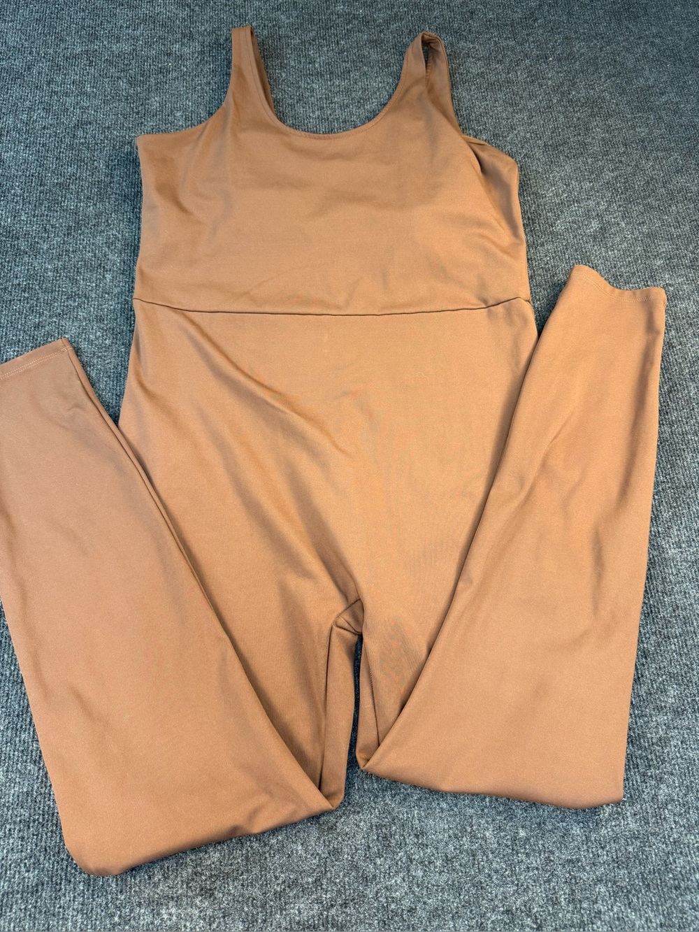 Women’s Girlfriend Collective Scoop Neck Jumpsuit in Caramel